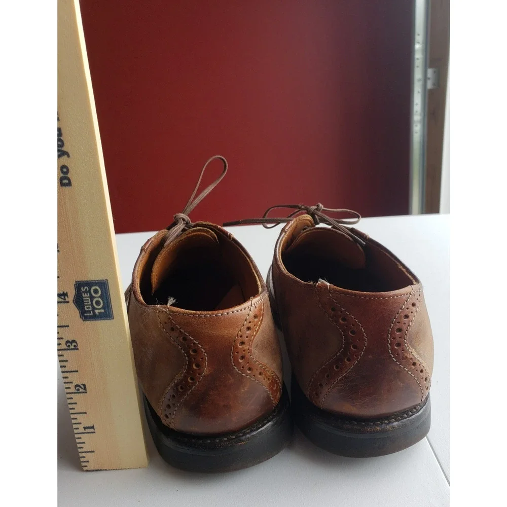 Allen Edmonds Shoes Size 9 D Mens Brown Oxford Presscott Saddle Two Tone Leather